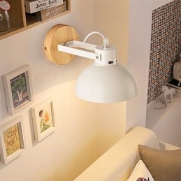 Designer Touch Decorative Vintage Wood Art Deco Metal Metal Rustic Wall Sconce Living Room Dining Room Hallway Wall Lamp Black White Optional