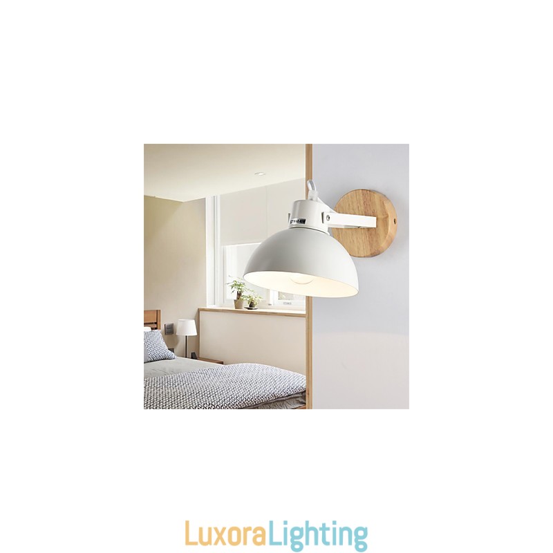 Designer Touch Decorative Vintage Wood Art Deco Metal Metal Rustic Wall Sconce Living Room Dining Room Hallway Wall Lamp Black White Optional