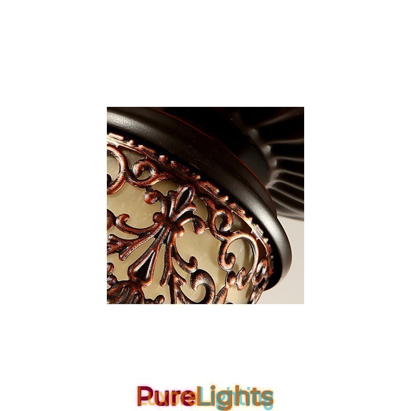 Designer Touch Decorative Vintage Country Island Painting Metal Flush Mount