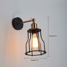 Designer Touch Decorative Loft vintage Wall Lights Industrial Edison Fashion Simplicity Wall Sconces Metal Base Cap