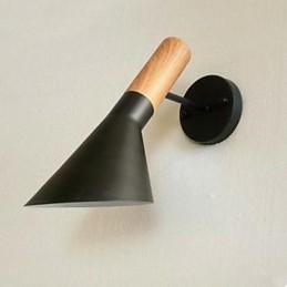 Designer Touch Decorative Modern Simple Living Room Bed Wrought Iron Imitation Wood Wall Lamp