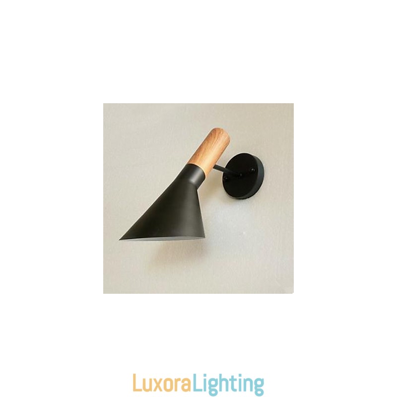 Designer Touch Decorative Modern Simple Living Room Bed Wrought Iron Imitation Wood Wall Lamp