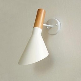 Designer Touch Decorative Modern Simple Living Room Bed Wrought Iron Imitation Wood Wall Lamp