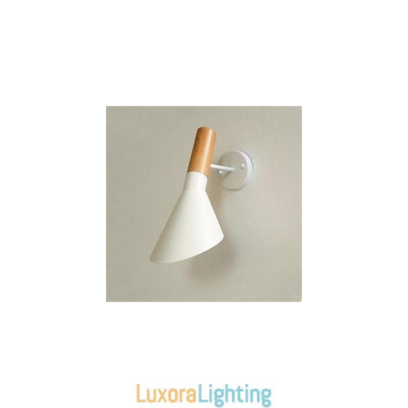 Designer Touch Decorative Modern Simple Living Room Bed Wrought Iron Imitation Wood Wall Lamp