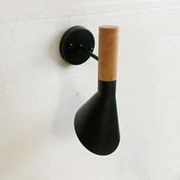 Designer Touch Decorative Modern Simple Living Room Bed Wrought Iron Imitation Wood Wall Lamp