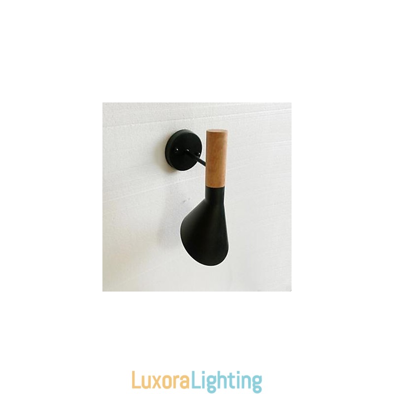 Designer Touch Decorative Modern Simple Living Room Bed Wrought Iron Imitation Wood Wall Lamp