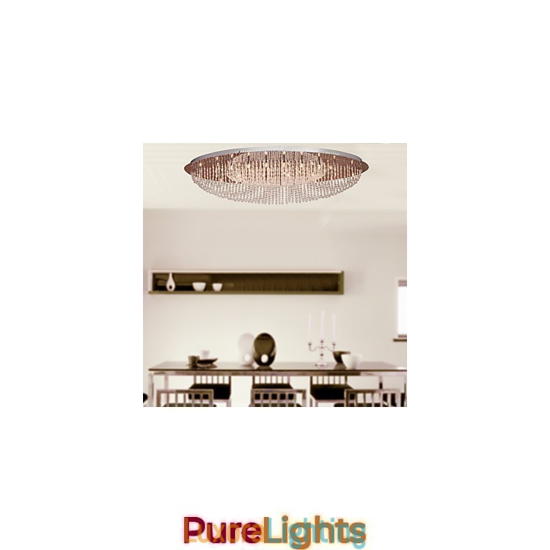 Designer Touch Decorative Modern Contemporary Crystal Chrome Metal Flush Mount