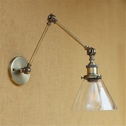 Designer Touch Decorative Country Retro Electroplated Feature for Mini Style Eye Protection Swing Arm Lights