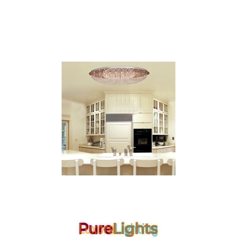 Designer Touch Decorative Modern Contemporary Crystal Chrome Metal Flush Mount