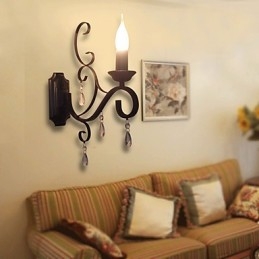 Designer Touch Decorative Crystal Candle Lamp Iron Creative Personality Corridor Staircase Decoration Bedside Lamp Wall Lamp