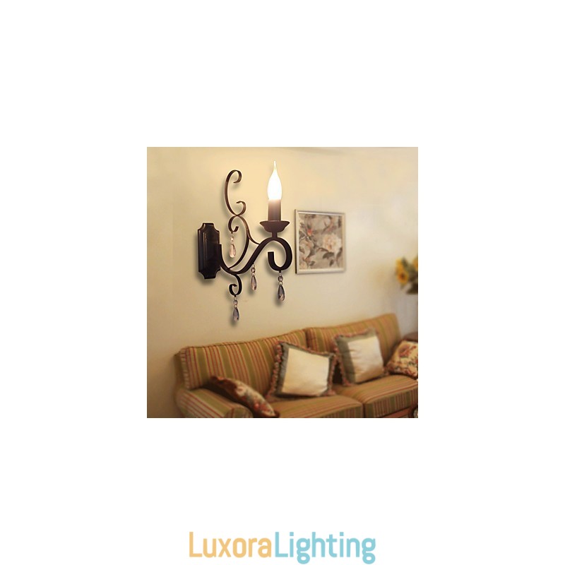 Designer Touch Decorative Crystal Candle Lamp Iron Creative Personality Corridor Staircase Decoration Bedside Lamp Wall Lamp