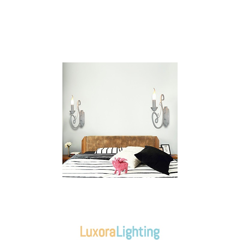 Designer Touch Decorative Candle Lamp Bedside Lamp Wall Lamp Iron Corridor Creative Pastoral Mirror Lamp