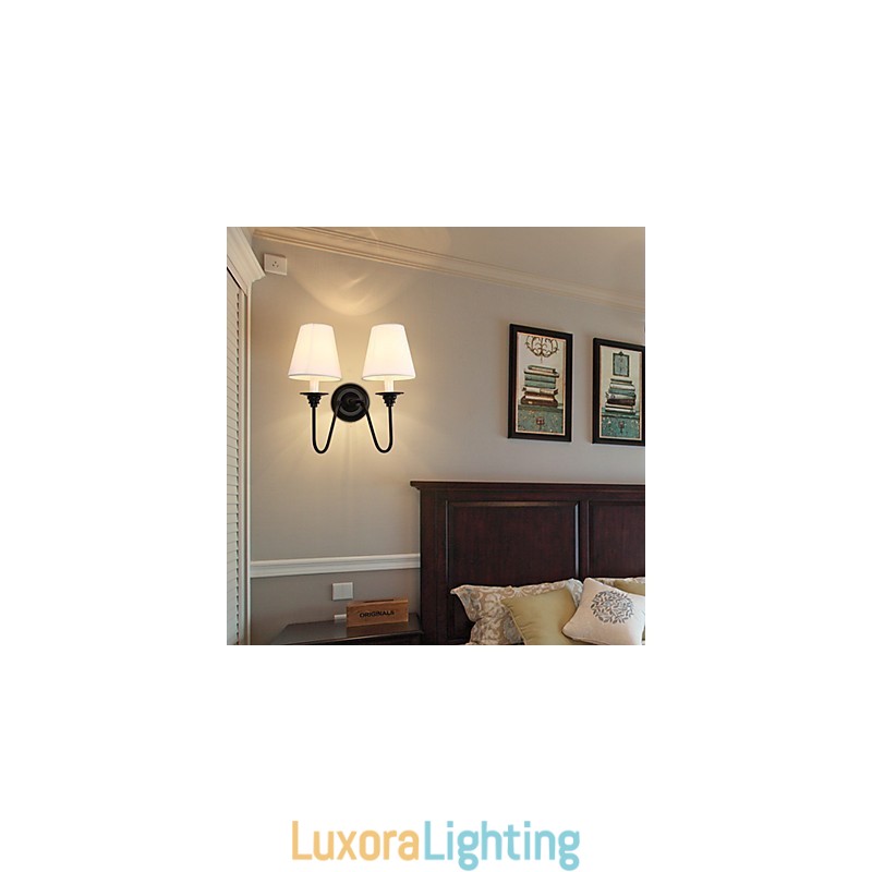 Designer Touch Decorative Rustic Lodge Black Oxide Finish Feature for Eye Protection Ambient Light Wall Sconces Wall Light