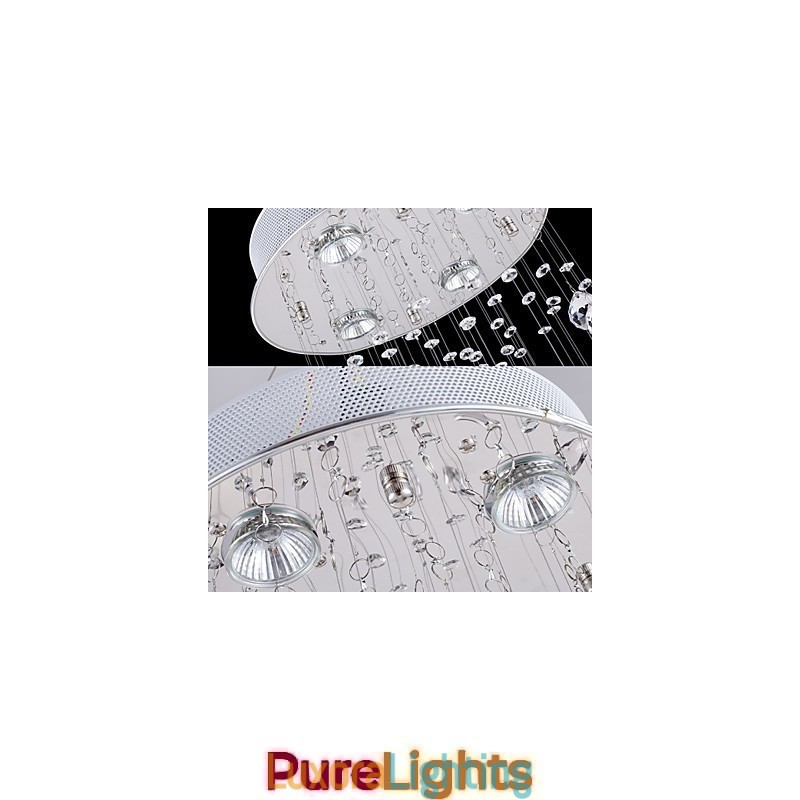 Designer Touch Decorative Crystal Pendant Light Chandelier Lighting 5 Lights Silver Canpoy Clear K9 Crystal Helix Ceiling Lamps