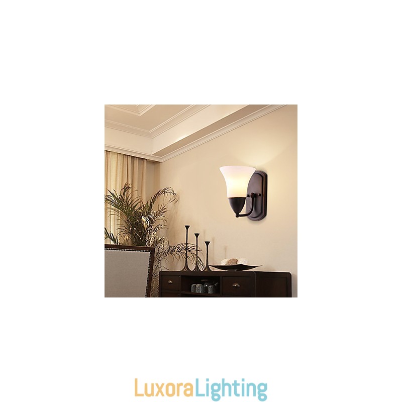 Designer Touch Decorative Rustic Lodge Black Oxide Finish Feature for Eye Protection Ambient Light Wall Sconces Wall Light