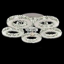 Designer Touch Decorative Crystal Flush Mount 5 Lights Modern Transparent Electroplating Stainless Steel