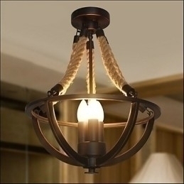 Designer Touch Decorative American Ceiling Retro Rope Simple Lamp