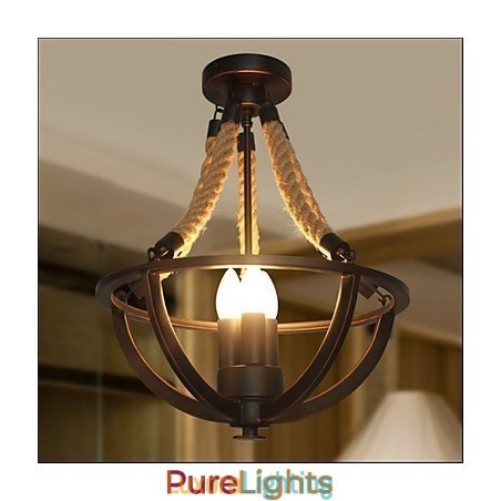 Designer Touch Decorative American Ceiling Retro Rope Simple Lamp
