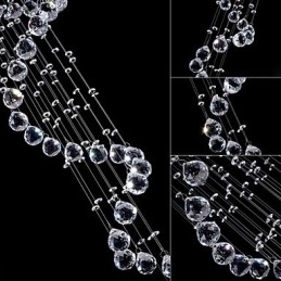 Designer Touch Decorative Crystal Pendant Light Chandelier Lighting 5 Lights Silver Canpoy Clear K9 Crystal Helix Ceiling Lamps