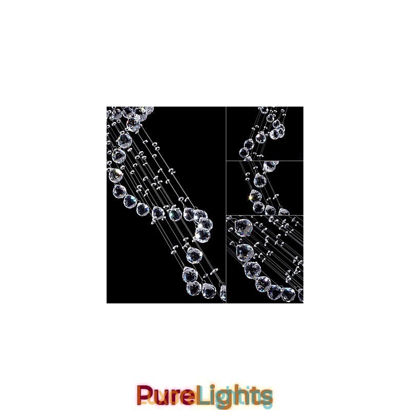 Designer Touch Decorative Crystal Pendant Light Chandelier Lighting 5 Lights Silver Canpoy Clear K9 Crystal Helix Ceiling Lamps