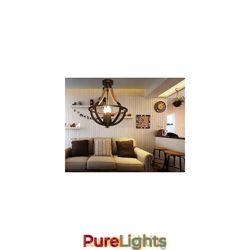 Designer Touch Decorative American Ceiling Retro Rope Simple Lamp