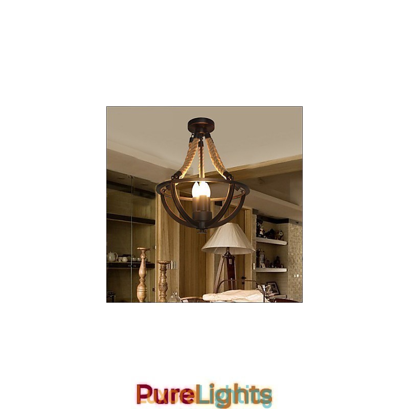 Designer Touch Decorative American Ceiling Retro Rope Simple Lamp