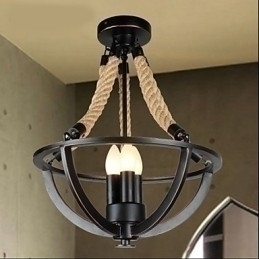 Designer Touch Decorative American Ceiling Retro Rope Simple Lamp