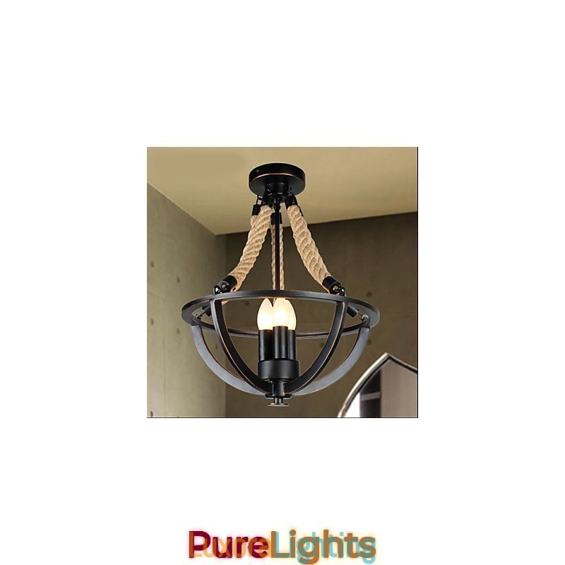 Designer Touch Decorative American Ceiling Retro Rope Simple Lamp