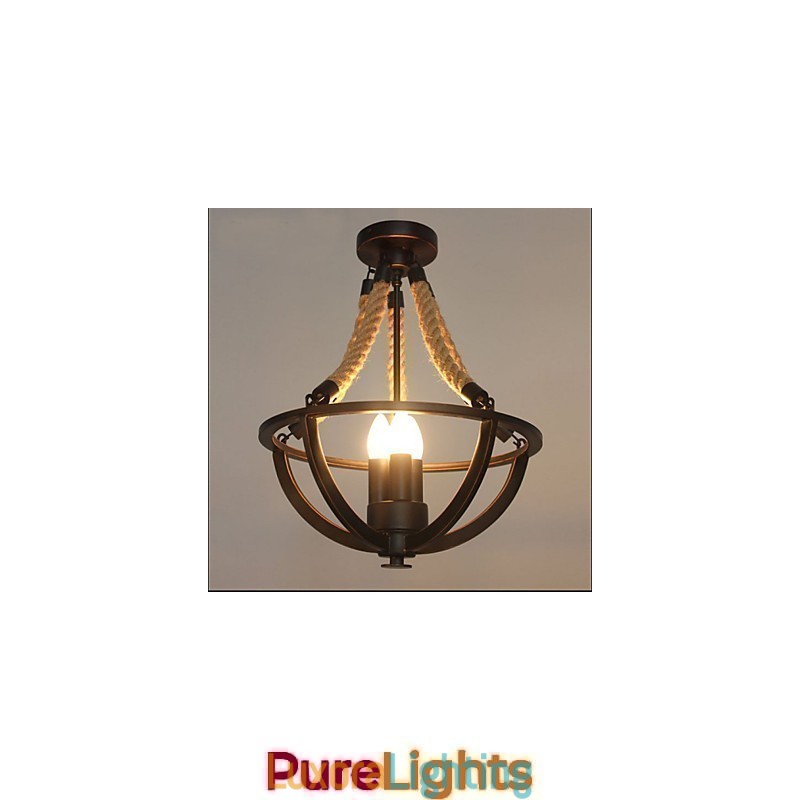 Designer Touch Decorative American Ceiling Retro Rope Simple Lamp