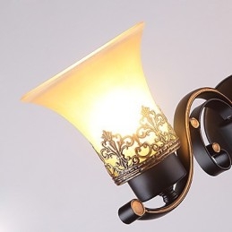 Designer Touch Decorative Double Head Amercian Countryside Vintage Metal with Glass Wall Lamp for the Canteen Room Living Room Entry Foyer Decorate Wall Lamp