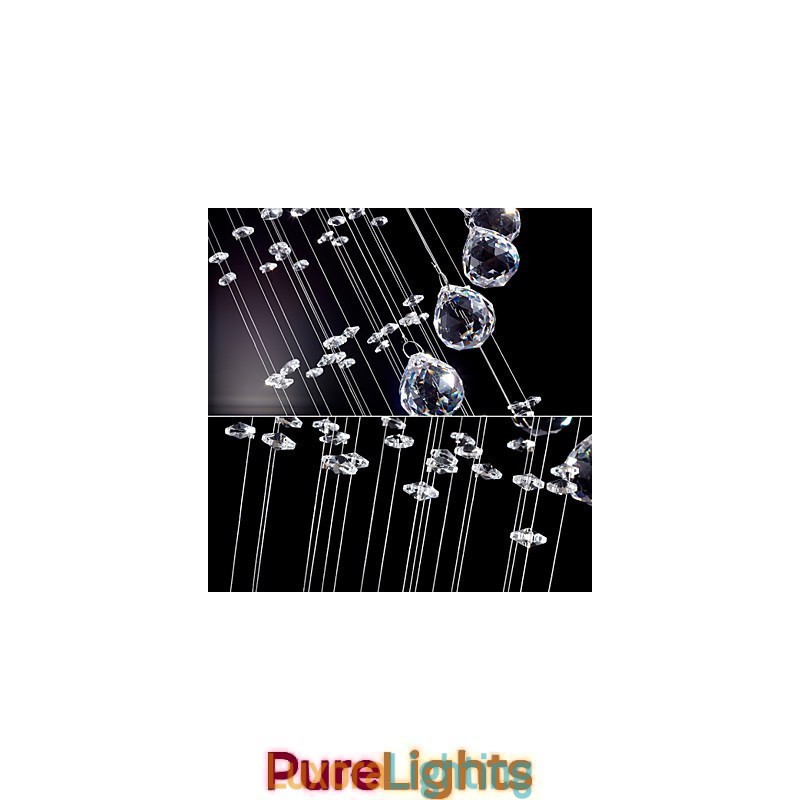 Designer Touch Decorative Crystal Pendant Light Chandelier Lighting 5 Lights Silver Canpoy Clear K9 Crystal Helix Ceiling Lamps