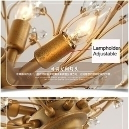 Designer Touch Decorative Vintage Crystal Flush Mount Metal Painting Black OR Gold