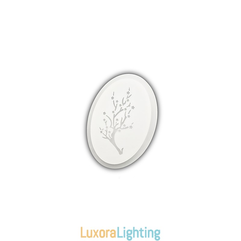 Designer Touch Decorative Plum Carved Acrylic Scrub Wall Light Round Shaped Bedside Lamp Corridor Lights Warm White AC220V