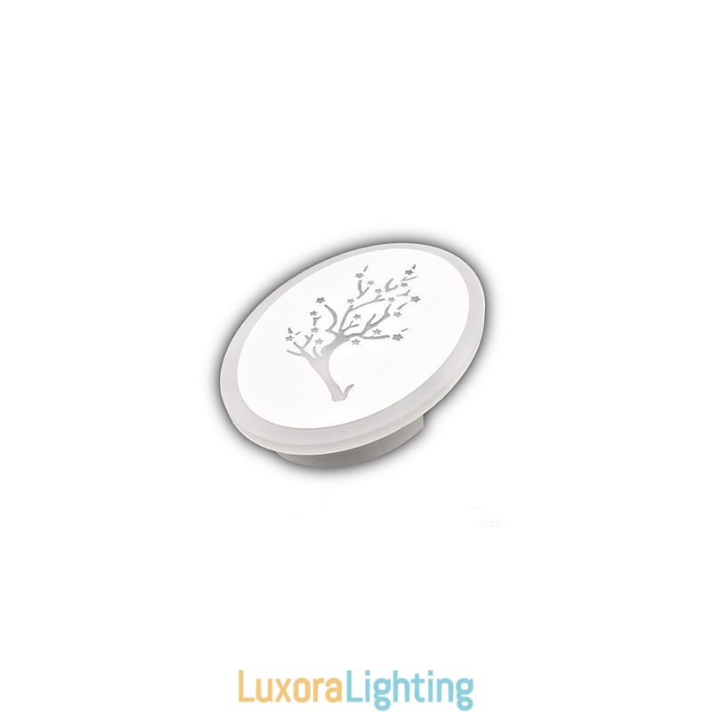 Designer Touch Decorative Plum Carved Acrylic Scrub Wall Light Round Shaped Bedside Lamp Corridor Lights Warm White AC220V