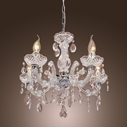 Designer Touch Decorative Upligh Chrome Ceiling Lamp Candle light Acrylic Fixture Chandelier Pendant
