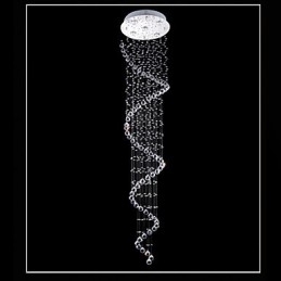 Designer Touch Decorative Crystal Pendant Light Chandelier Lighting 5 Lights Silver Canpoy Clear K9 Crystal Helix Ceiling Lamps