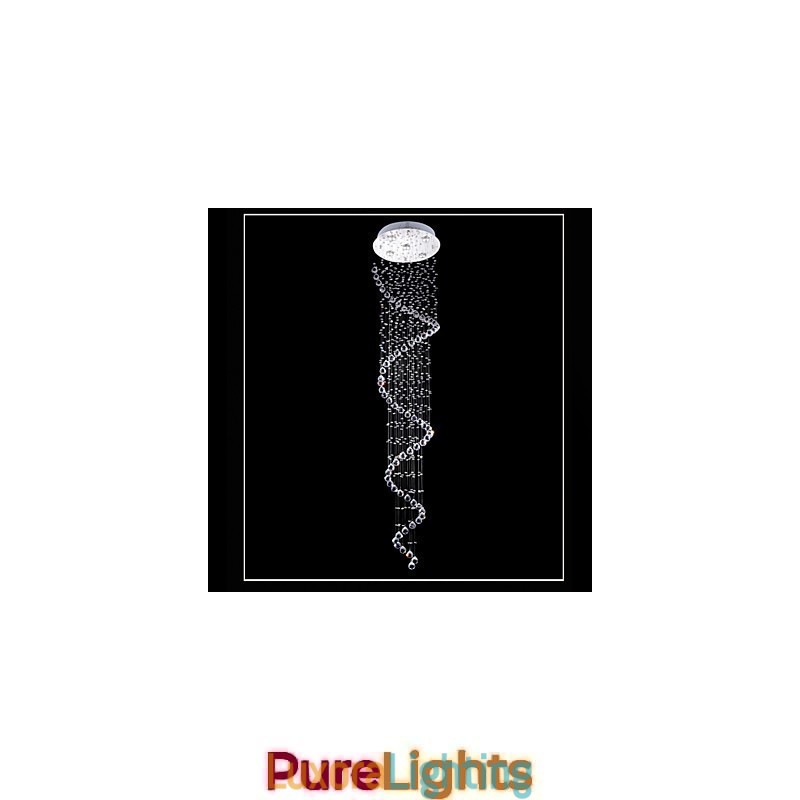 Designer Touch Decorative Crystal Pendant Light Chandelier Lighting 5 Lights Silver Canpoy Clear K9 Crystal Helix Ceiling Lamps