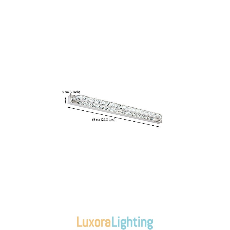 Designer Touch Decorative Long High Quality Mirror Lamp Bathroom Lights Metal and Crystal Wall Light