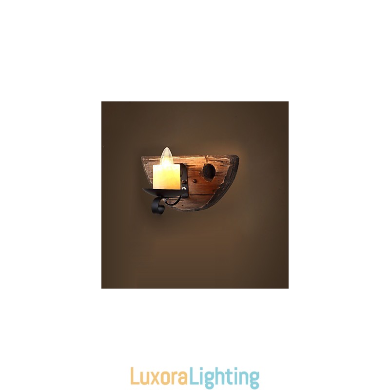 Designer Touch Decorative Rustic Lodge Painting Feature for Mini Style Ambient Light Wall Sconces Wall Light