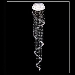 Designer Touch Decorative Crystal Pendant Light Chandelier Lighting 5 Lights Silver Canpoy Clear K9 Crystal Helix Ceiling Lamps