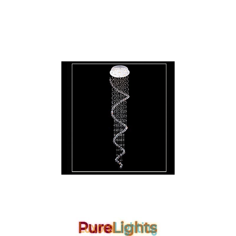 Designer Touch Decorative Crystal Pendant Light Chandelier Lighting 5 Lights Silver Canpoy Clear K9 Crystal Helix Ceiling Lamps