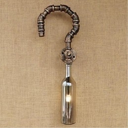 Designer Touch Decorative Retro American Village Creative Industry Wind Water Bottle Wall Lamp Wall Light Grey
