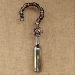 Designer Touch Decorative Retro American Village Creative Industry Wind Water Bottle Wall Lamp Wall Light Grey