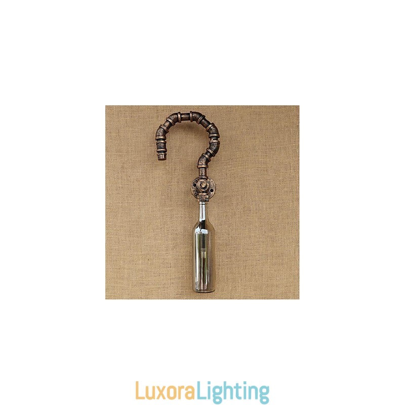 Designer Touch Decorative Retro American Village Creative Industry Wind Water Bottle Wall Lamp Wall Light Grey