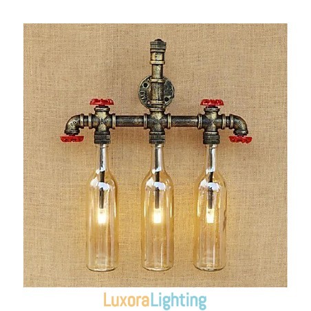 Designer Touch Decorative Retro Industrial Wind Switch Water Bottle Wall Lamp Wall Light Amber