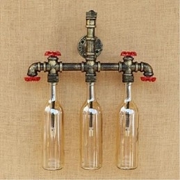 Designer Touch Decorative Retro Industrial Wind Switch Water Bottle Wall Lamp Wall Light Amber