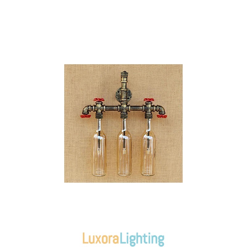 Designer Touch Decorative Retro Industrial Wind Switch Water Bottle Wall Lamp Wall Light Amber