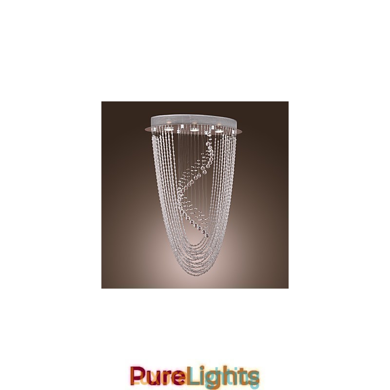 Designer Touch Decorative Modern Contemporary Crystal Chrome Chandelier Flush Mount