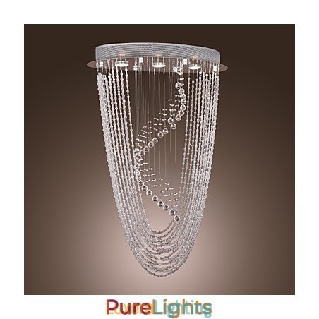 Designer Touch Decorative Modern Contemporary Crystal Chrome Chandelier Flush Mount