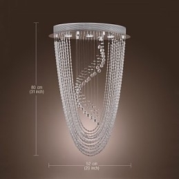 Designer Touch Decorative Modern Contemporary Crystal Chrome Chandelier Flush Mount